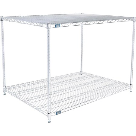 Nexel 2 Shelf, Chrome Wire Shelving Unit, Starter, 60inW x 36inD x 34inH B3124335